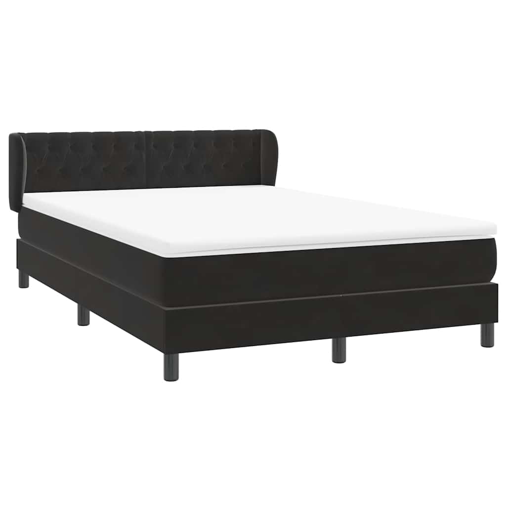 Boxspring met matras fluweel zwart 140x220 cm