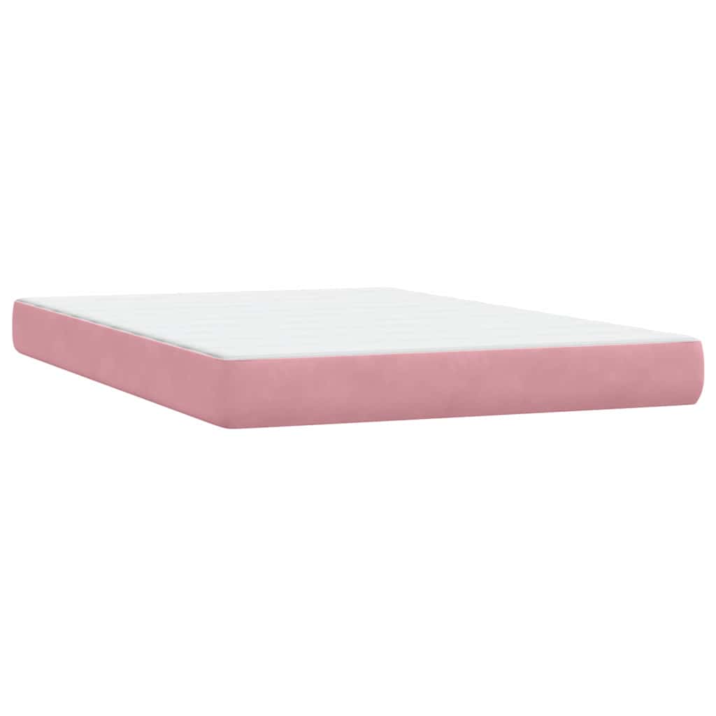 Boxspring met matras fluweel roze 140x220 cm is nu te koop bij PeponiXL, paradijselijk wonen!