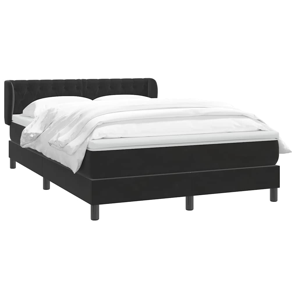 Boxspring met matras fluweel zwart 160x220 cm