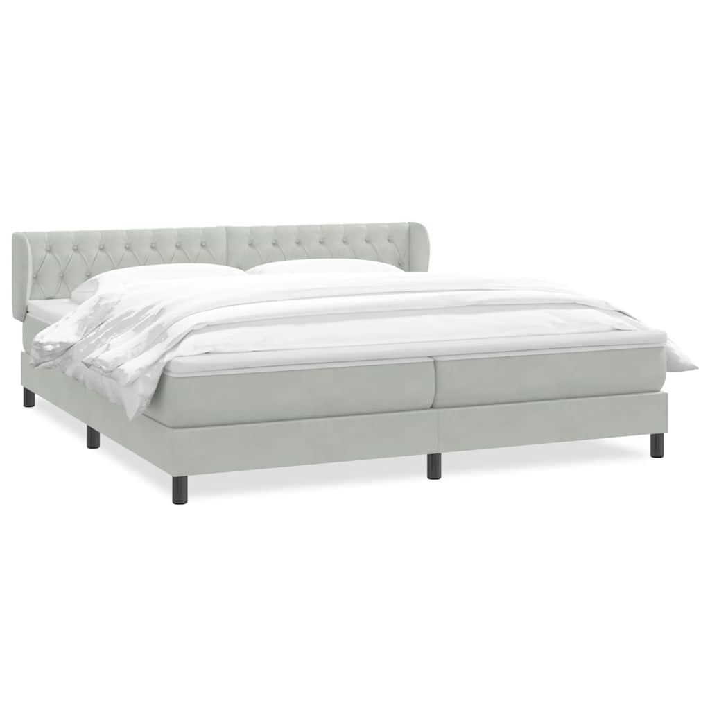 Boxspringbed met matrassen 180x220 cm fluweel lichtgrijs