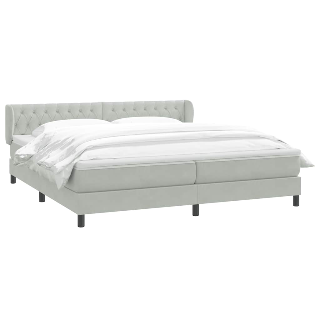Boxspringbed met matrassen 180x220 cm fluweel lichtgrijs