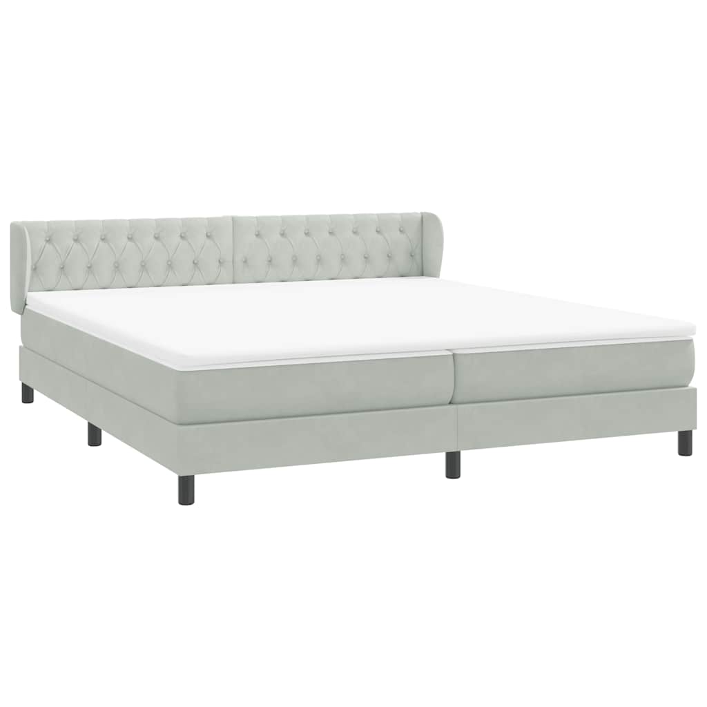 Boxspringbed met matrassen 180x220 cm fluweel lichtgrijs