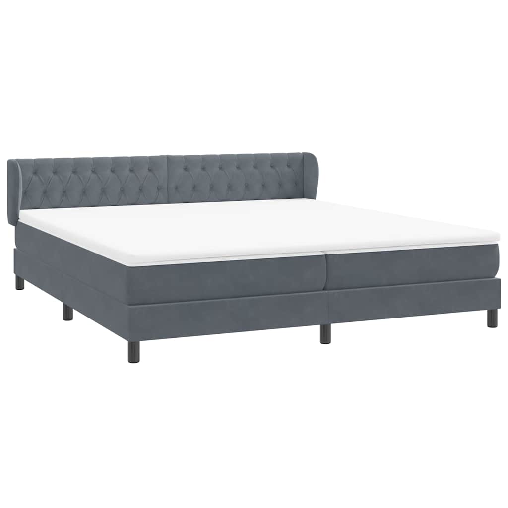 Boxspringbed met matrassen 180x220 cm fluweel donkergrijs is nu te koop bij PeponiXL, paradijselijk wonen!