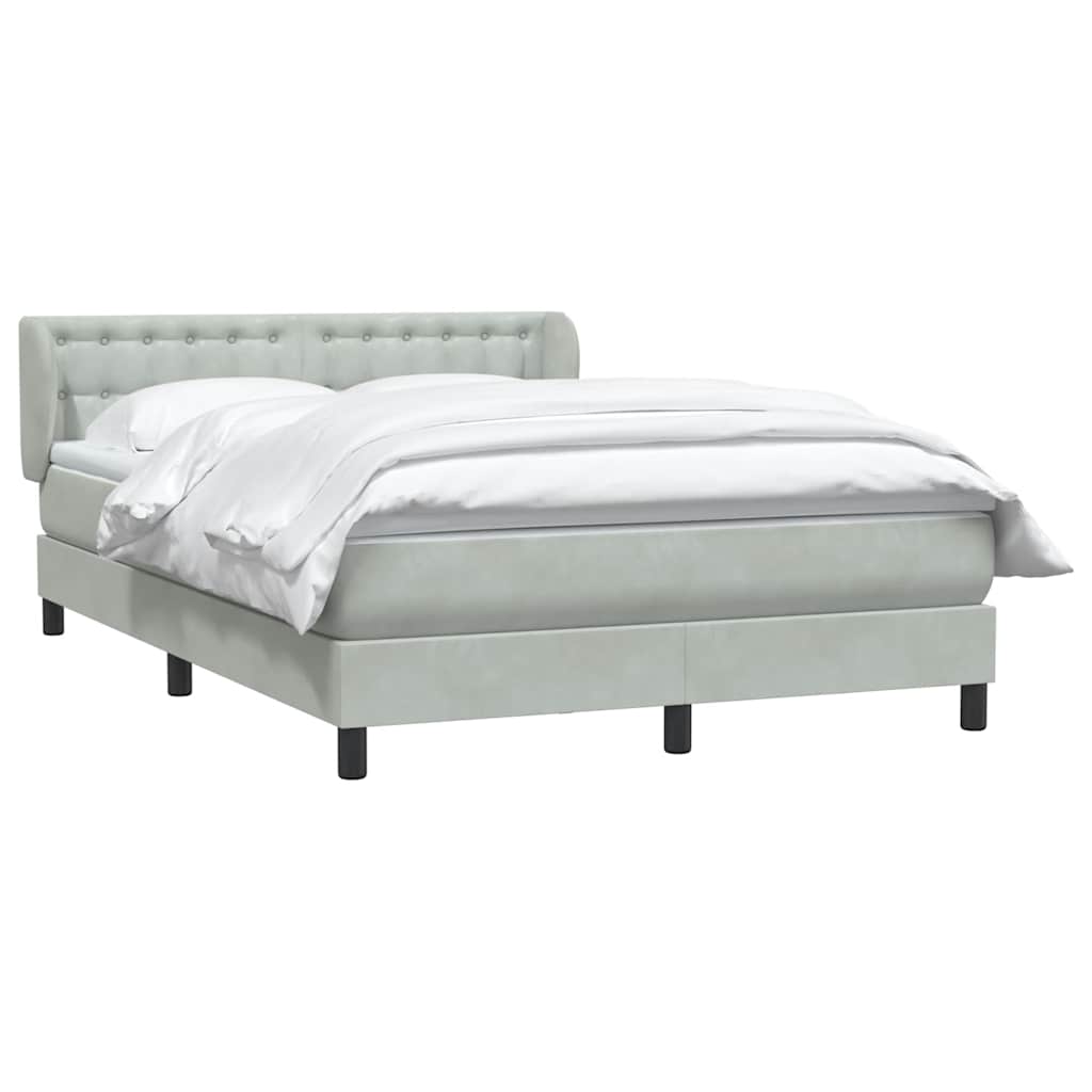 Boxspring met matras fluweel lichtgrijs 160x210 cm is nu te koop bij PeponiXL, paradijselijk wonen!