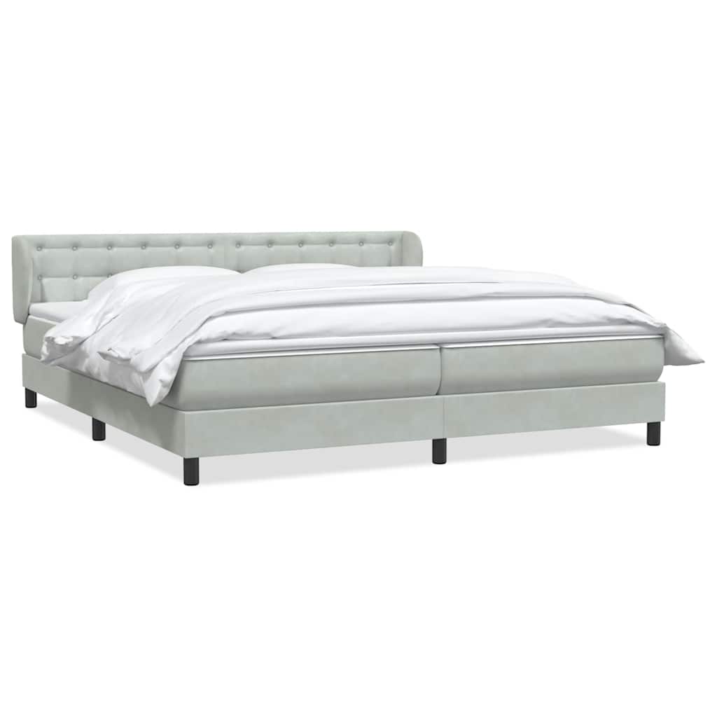 Boxspring met matrassen fluweel lichtgrijs 200x210 cm
