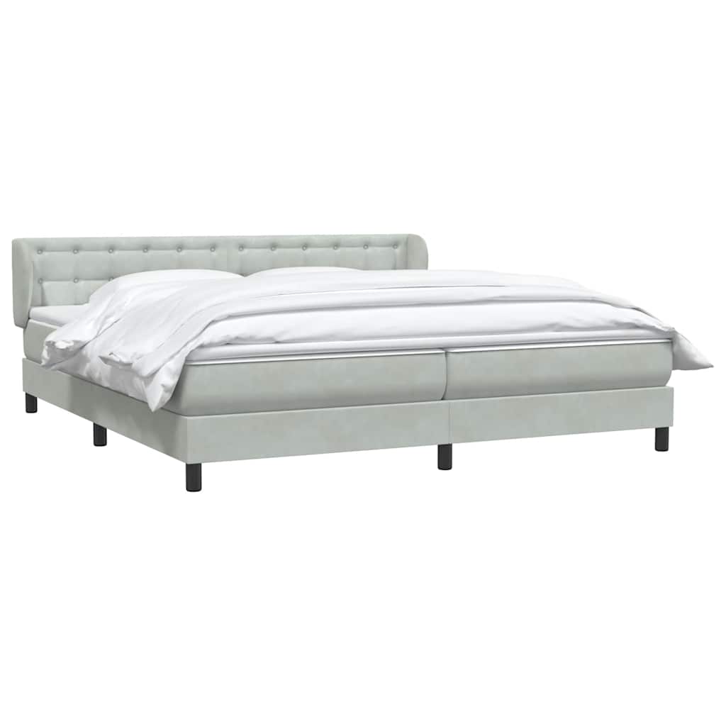 Boxspring met matrassen fluweel lichtgrijs 200x210 cm