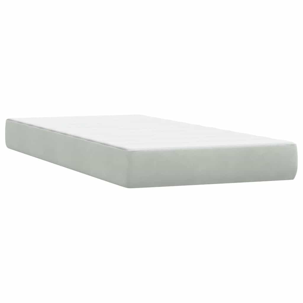 Boxspring met matrassen fluweel lichtgrijs 200x210 cm