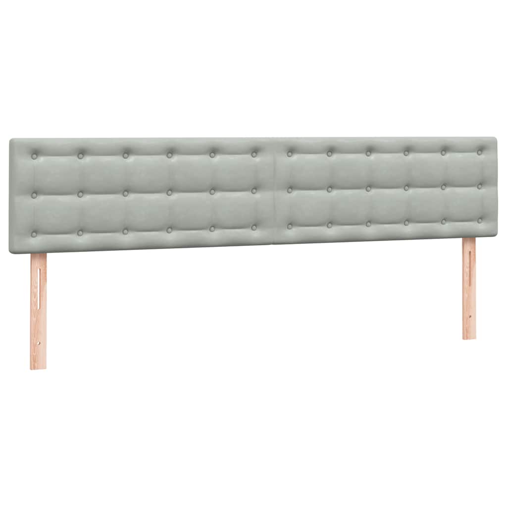 Boxspring met matrassen fluweel lichtgrijs 200x210 cm