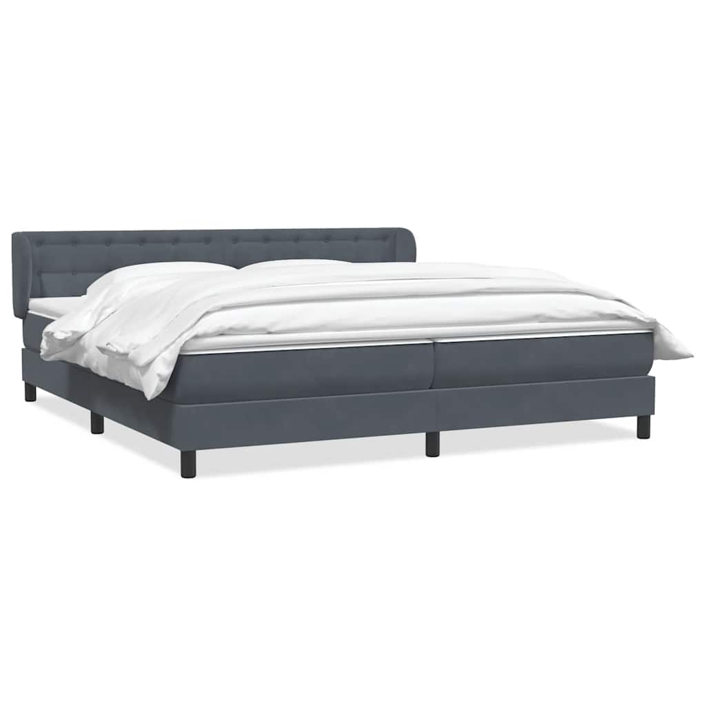 Boxspring met matrassen fluweel donkergrijs 200x210 cm