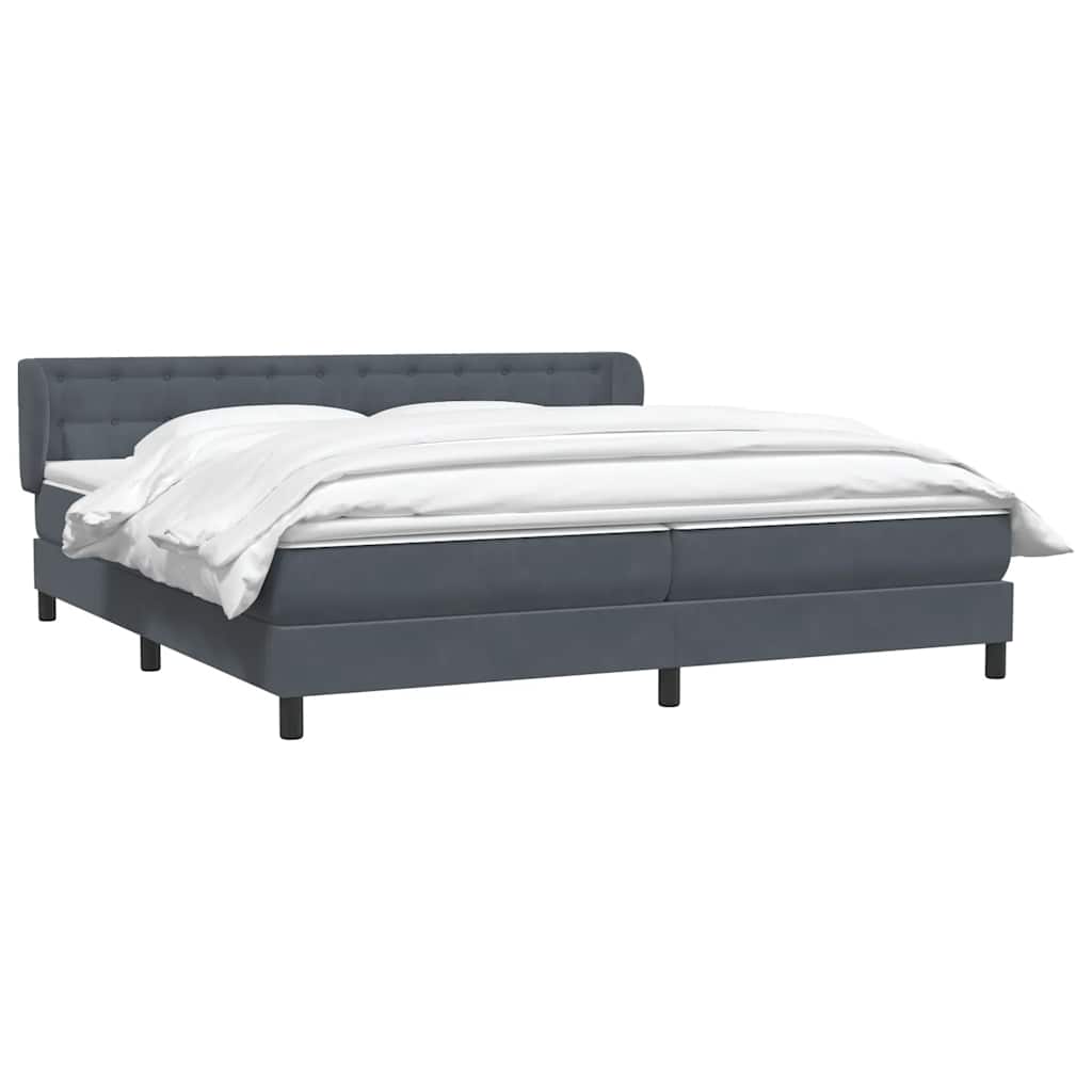 Boxspring met matrassen fluweel donkergrijs 200x210 cm