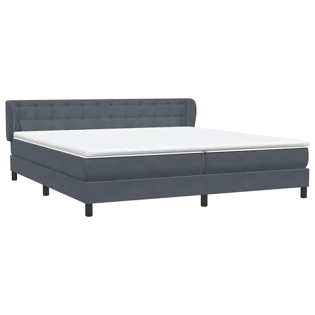 Boxspring met matrassen fluweel donkergrijs 200x210 cm