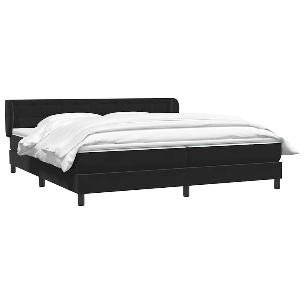 Boxspring met matrassen fluweel zwart 200x210 cm