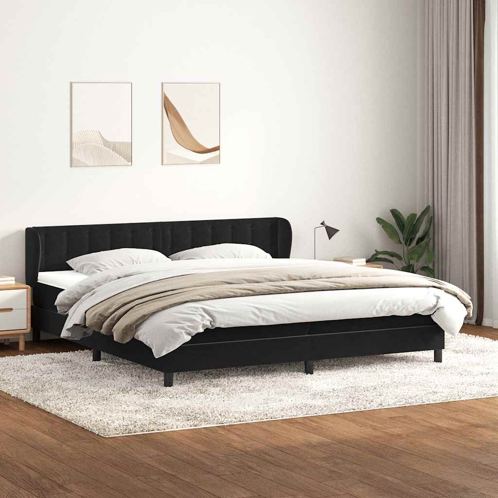 Boxspring met matrassen fluweel zwart 200x210 cm