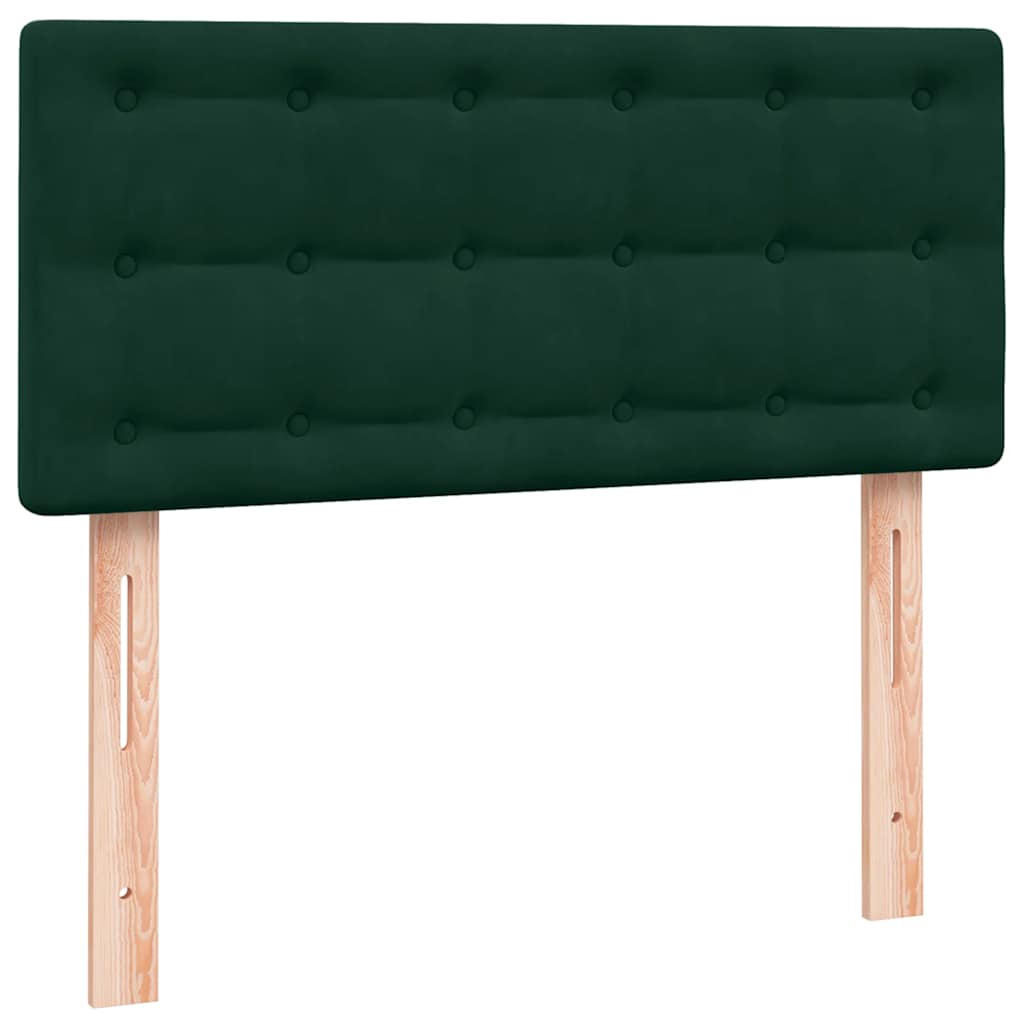Boxspring met matras fluweel donkergroen 80x220 cm
