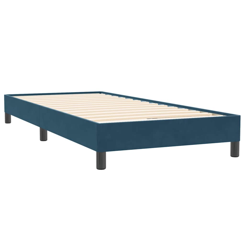 Boxspring met matras fluweel donkerblauw 80x220 cm