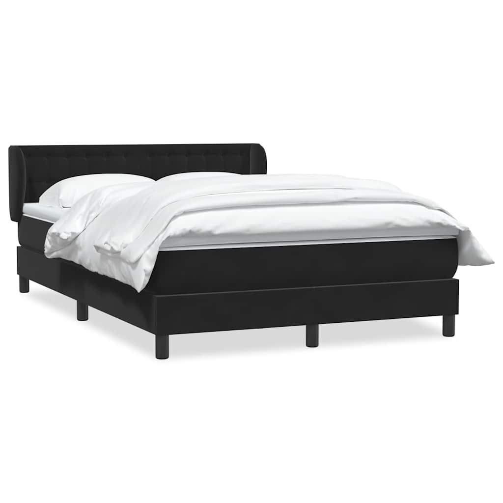 Boxspring met matras fluweel zwart 160x220 cm
