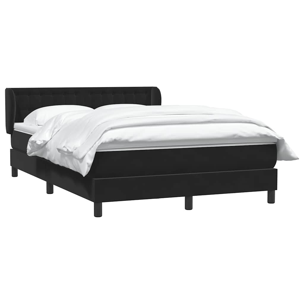 Boxspring met matras fluweel zwart 160x220 cm