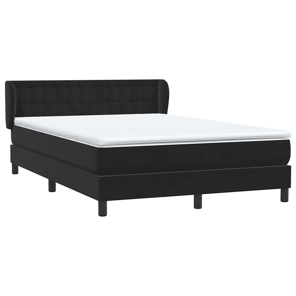 Boxspring met matras fluweel zwart 160x220 cm