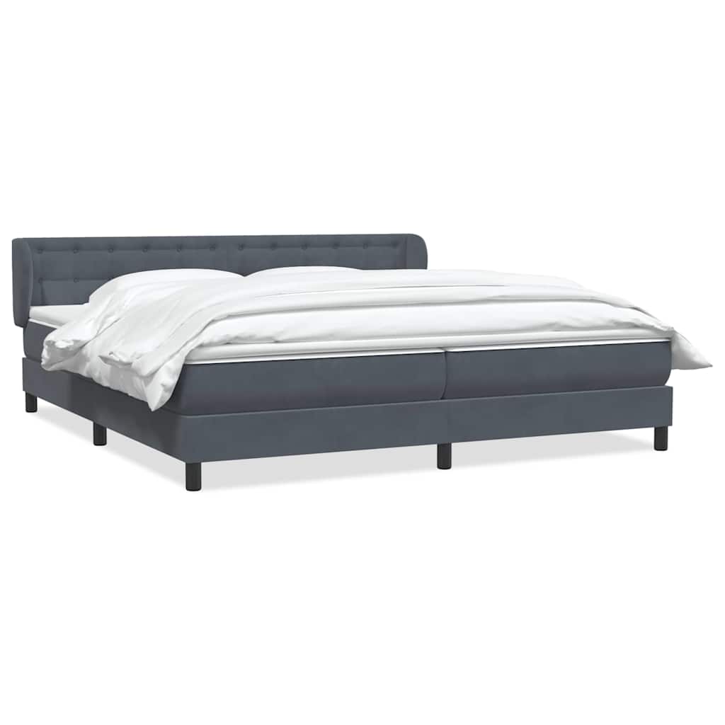 Boxspringbed met matrassen 180x220 cm fluweel donkergrijs is nu te koop bij PeponiXL, paradijselijk wonen!
