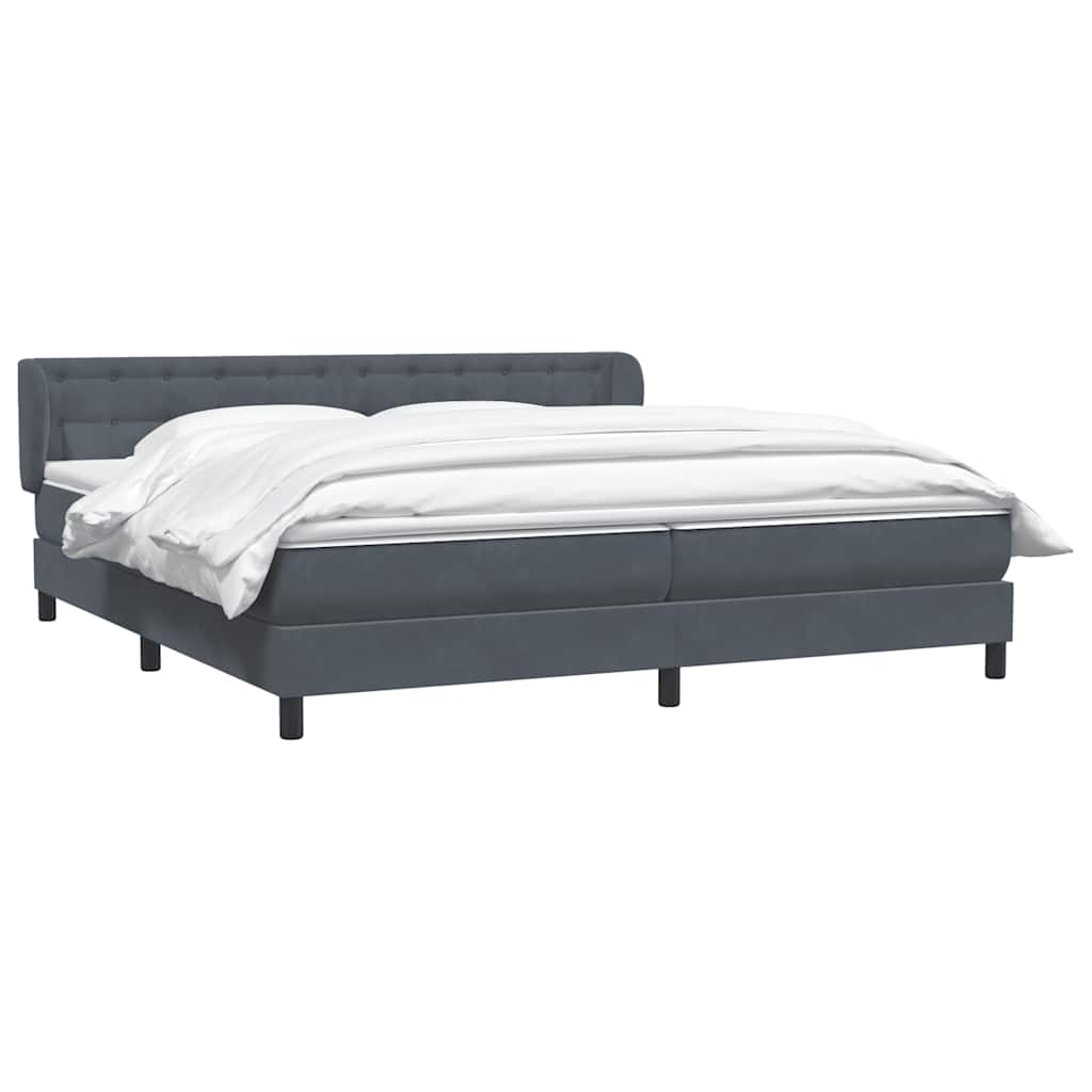 Boxspringbed met matrassen 180x220 cm fluweel donkergrijs is nu te koop bij PeponiXL, paradijselijk wonen!