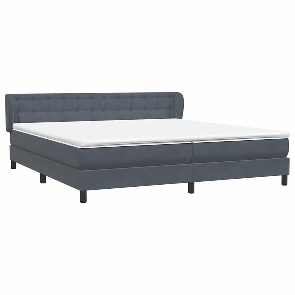 Boxspringbed met matrassen 180x220 cm fluweel donkergrijs is nu te koop bij PeponiXL, paradijselijk wonen!