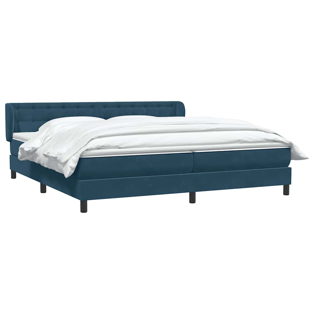 Boxspringbed met matrassen 180x220 cm fluweel donkerblauw is nu te koop bij PeponiXL, paradijselijk wonen!