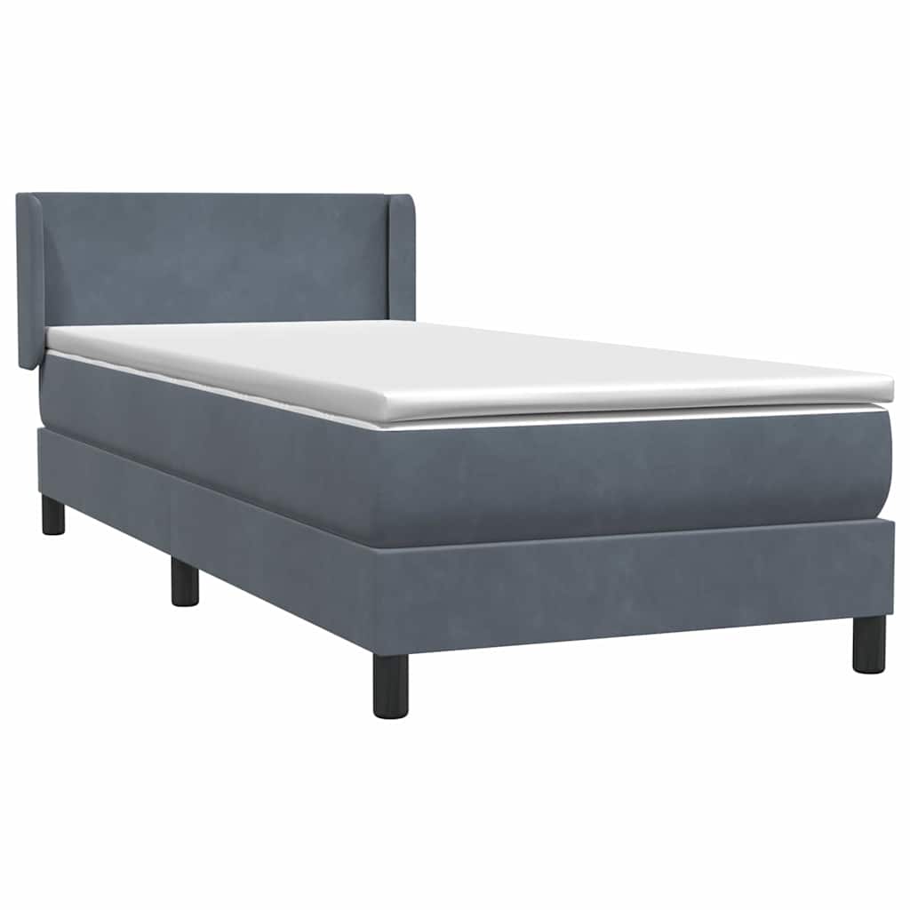 Boxspring met matras fluweel donkergrijs 80x210 cm is nu te koop bij PeponiXL, paradijselijk wonen!