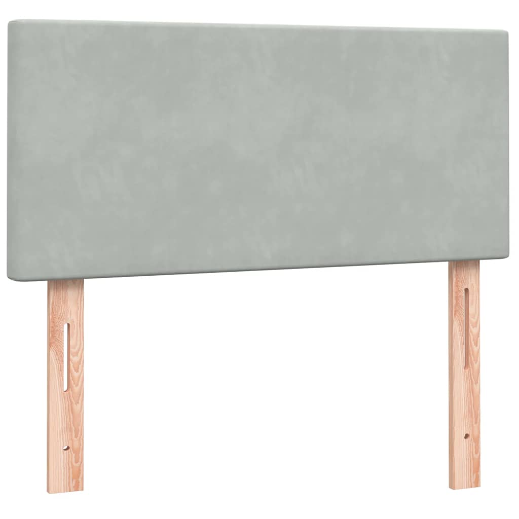 Boxspring met matras fluweel lichtgrijs 90x210 cm is nu te koop bij PeponiXL, paradijselijk wonen!