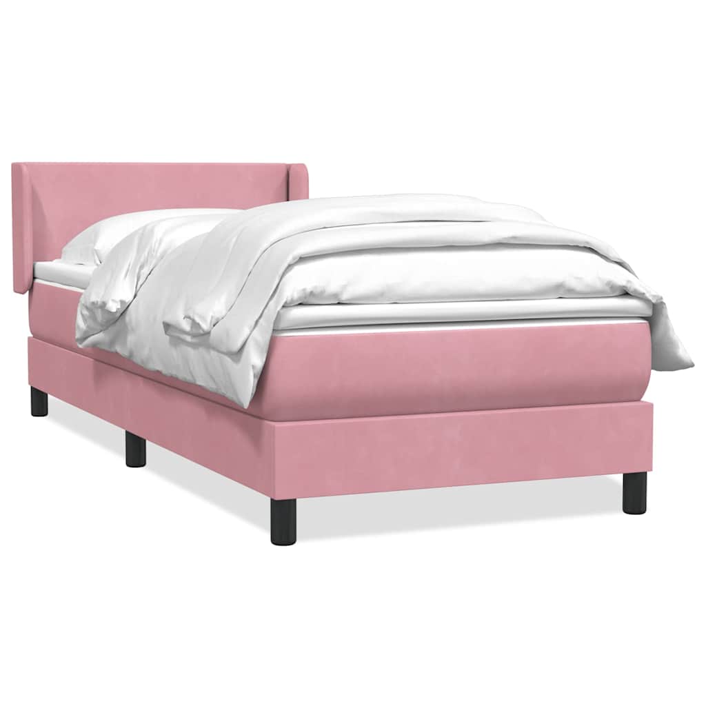 Boxspring met matras fluweel roze 90x210 cm is nu te koop bij PeponiXL, paradijselijk wonen!