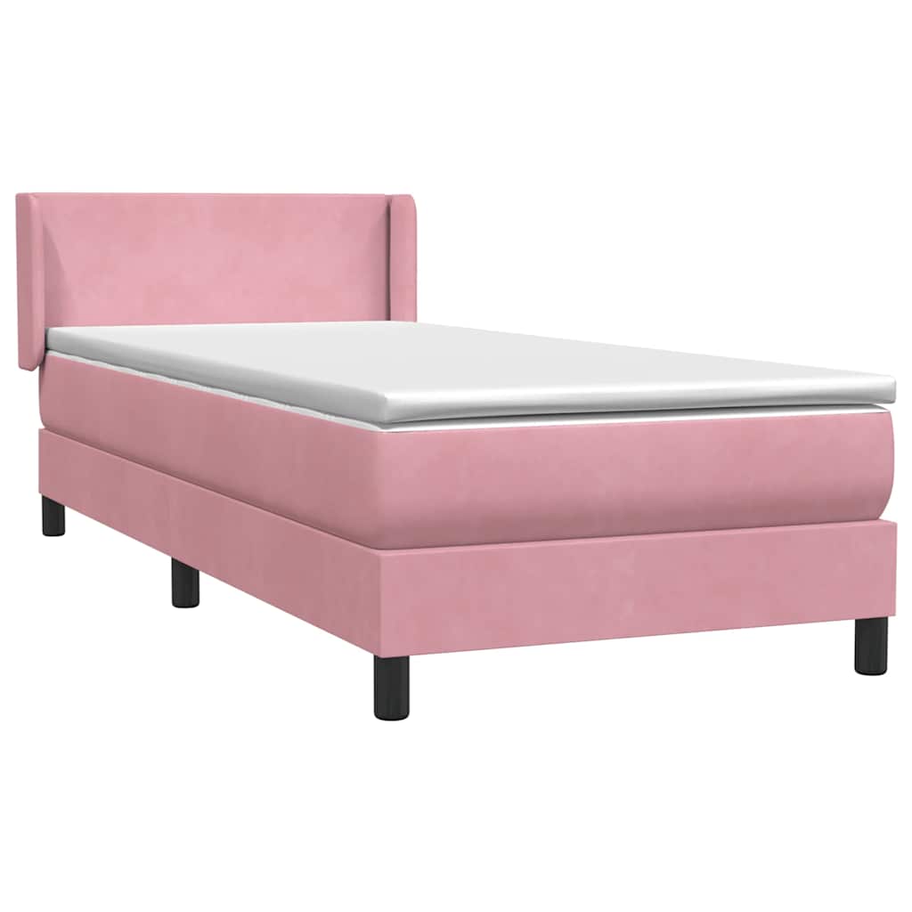 Boxspring met matras fluweel roze 90x210 cm is nu te koop bij PeponiXL, paradijselijk wonen!