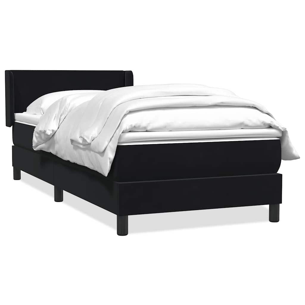 Boxspring met matras fluweel zwart 100x210 cm