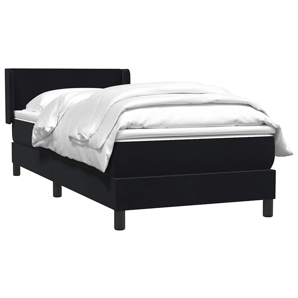 Boxspring met matras fluweel zwart 100x210 cm