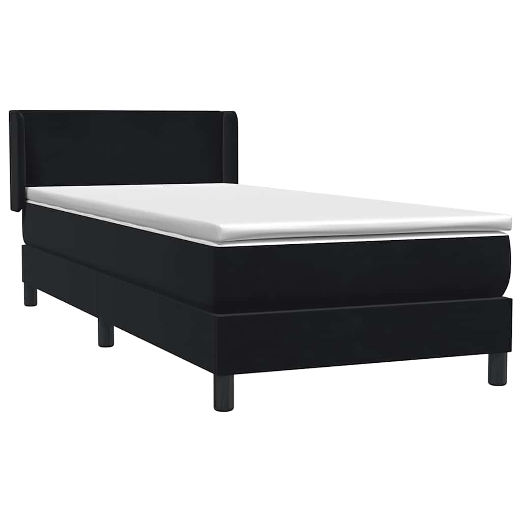Boxspring met matras fluweel zwart 100x210 cm