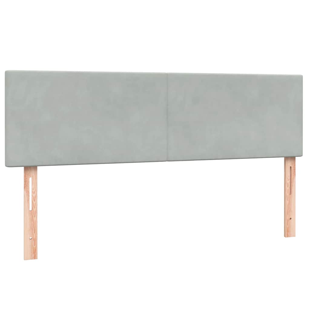 Boxspring met matras fluweel lichtgrijs 140x210 cm