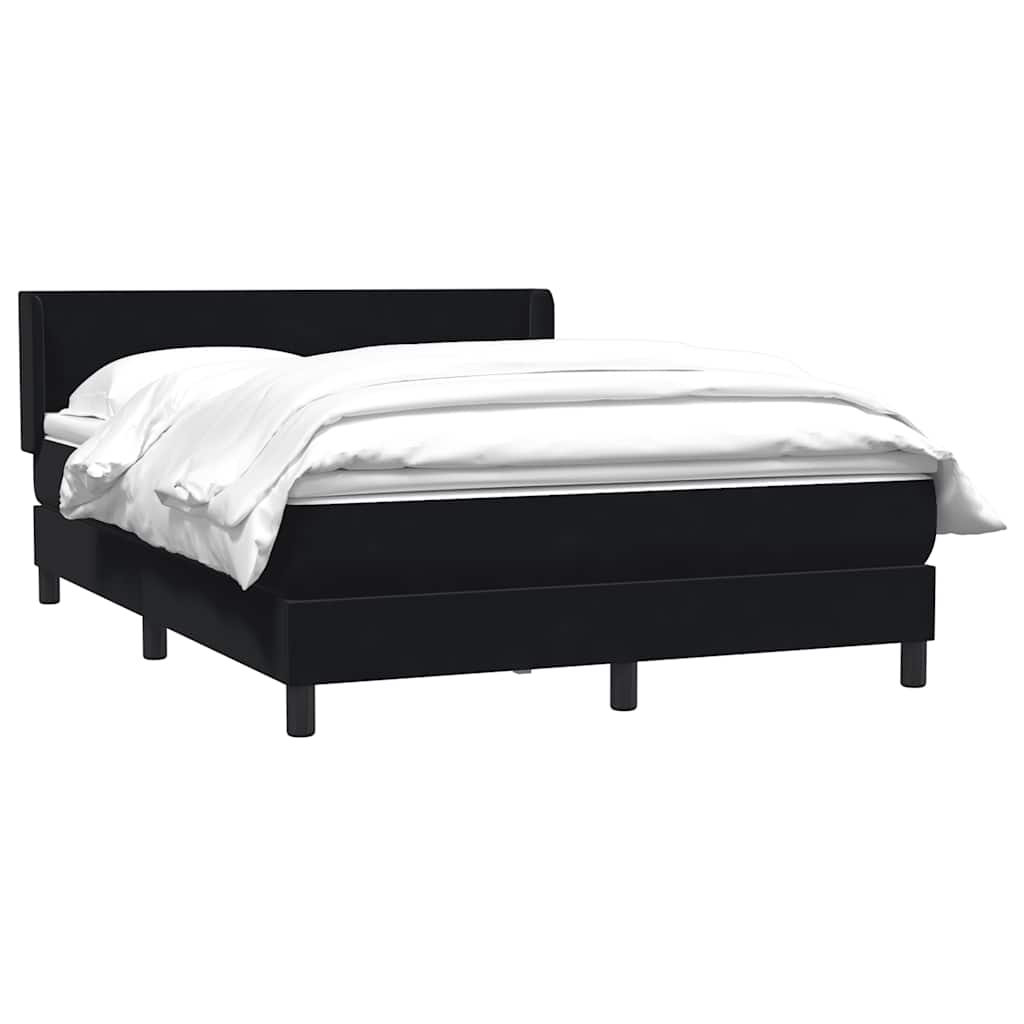 Boxspring met matras fluweel zwart 140x210 cm