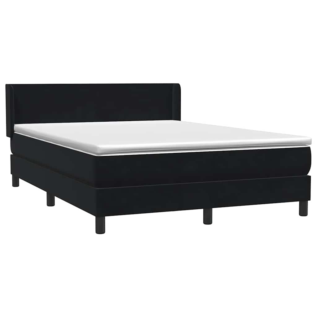 Boxspring met matras fluweel zwart 140x210 cm