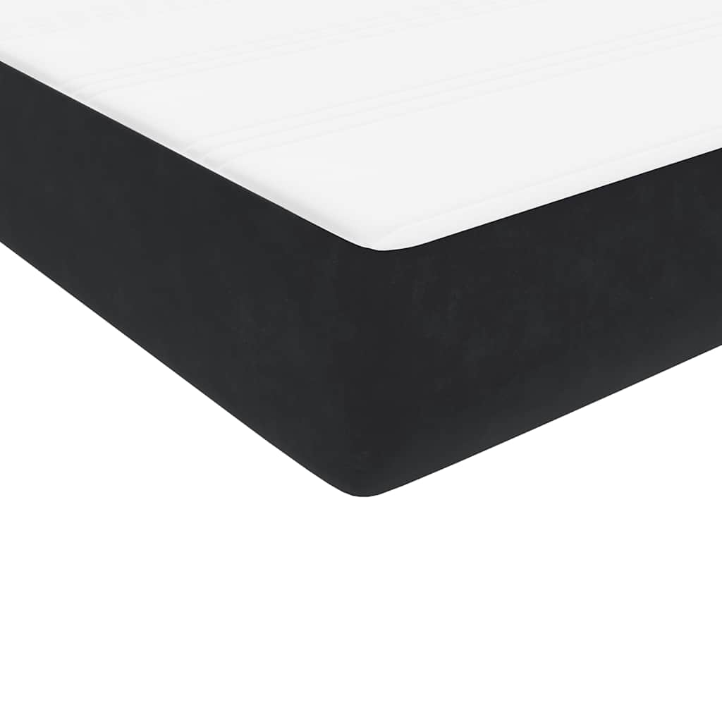 Boxspring met matras fluweel zwart 140x210 cm