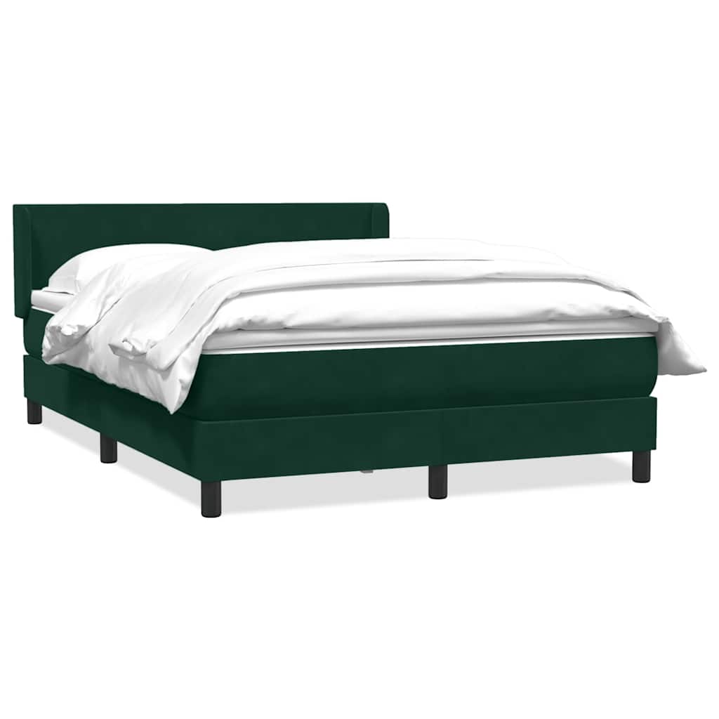 Boxspring met matras fluweel donkergroen 140x210 cm