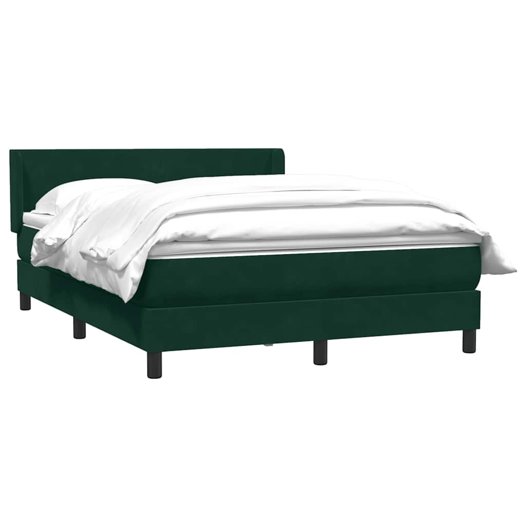 Boxspring met matras fluweel donkergroen 140x210 cm