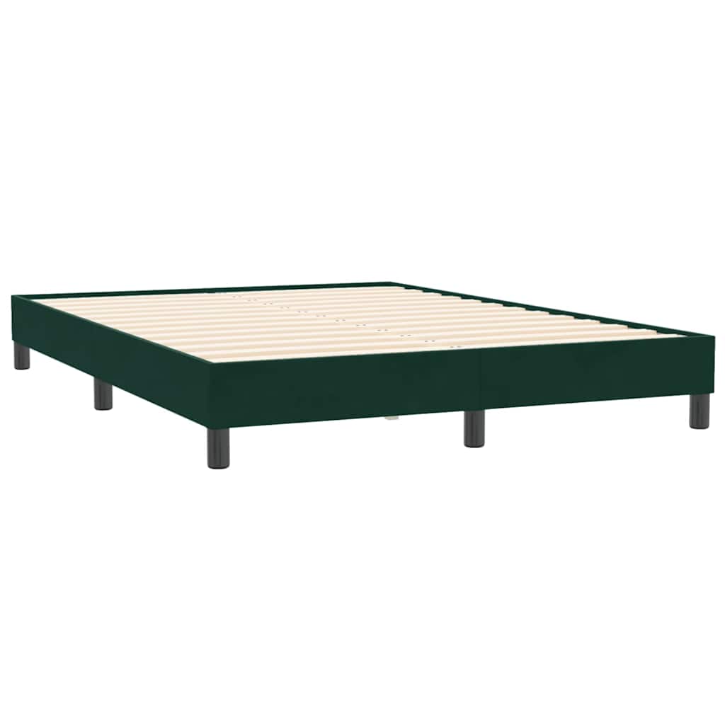 Boxspring met matras fluweel donkergroen 140x210 cm