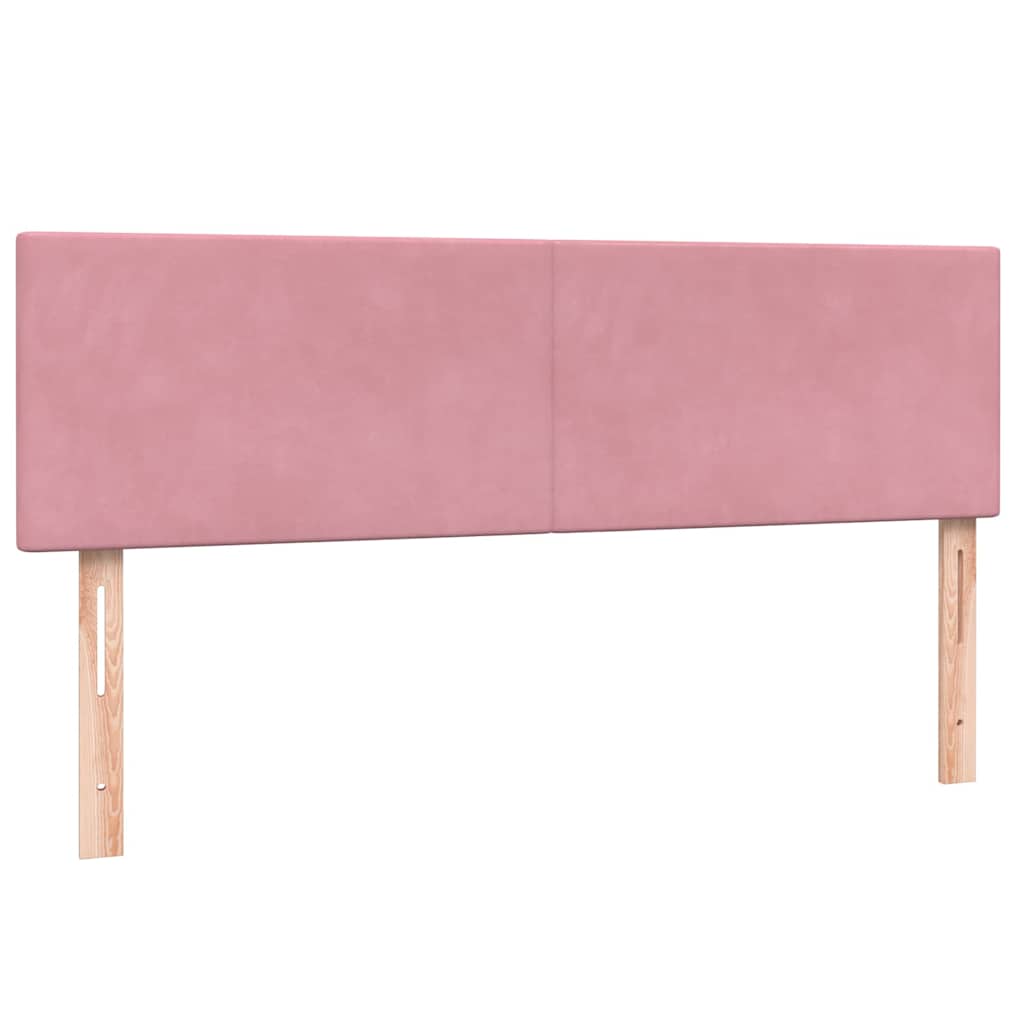 Boxspring met matras fluweel roze 140x210 cm is nu te koop bij PeponiXL, paradijselijk wonen!