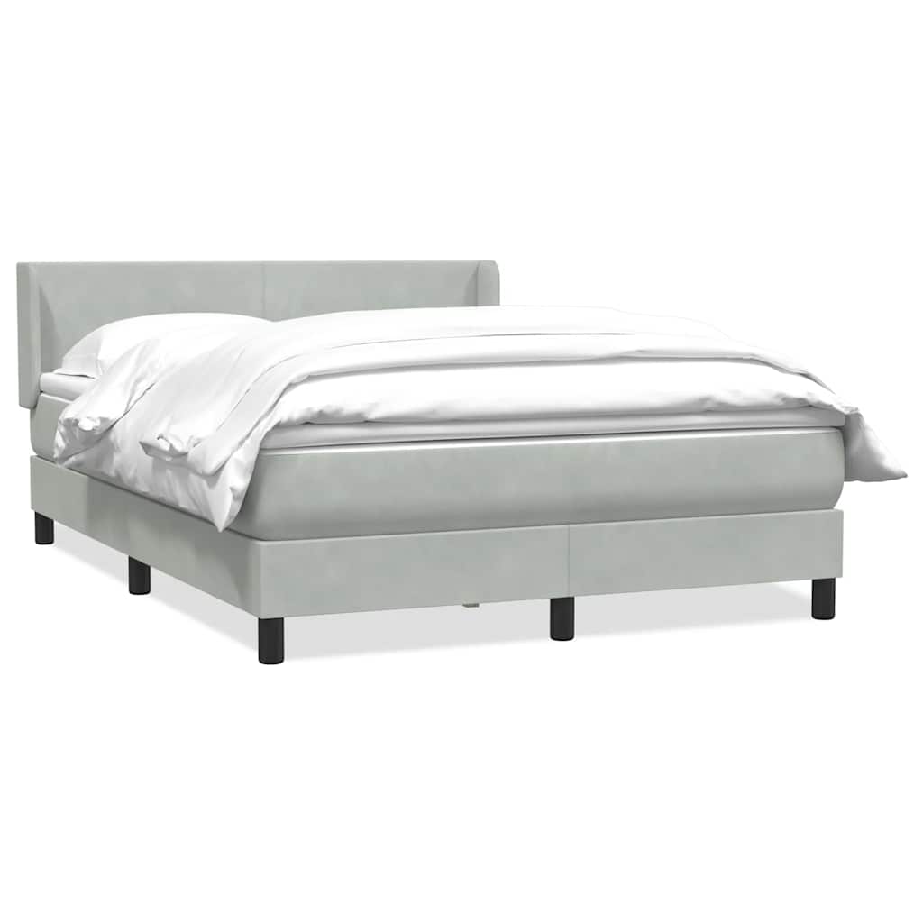 Boxspring met matras fluweel lichtgrijs 160x210 cm is nu te koop bij PeponiXL, paradijselijk wonen!