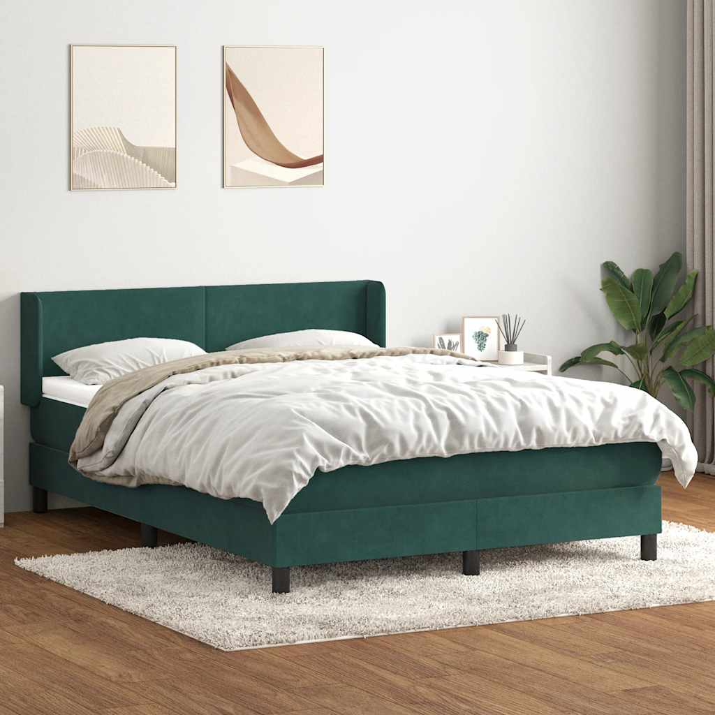 Boxspring met matras fluweel donkergroen 160x210 cm is nu te koop bij PeponiXL, paradijselijk wonen!