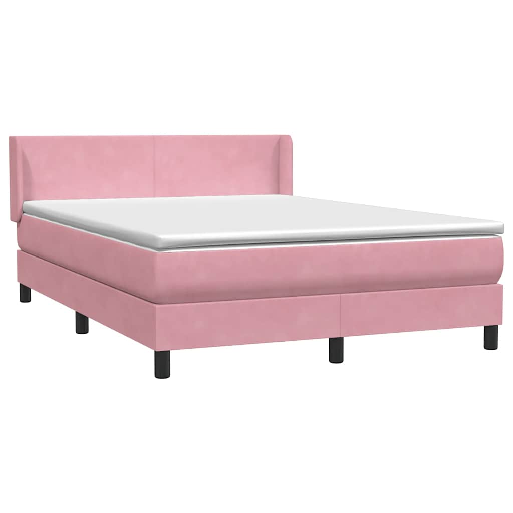Boxspring met matras fluweel roze 160x210 cm is nu te koop bij PeponiXL, paradijselijk wonen!