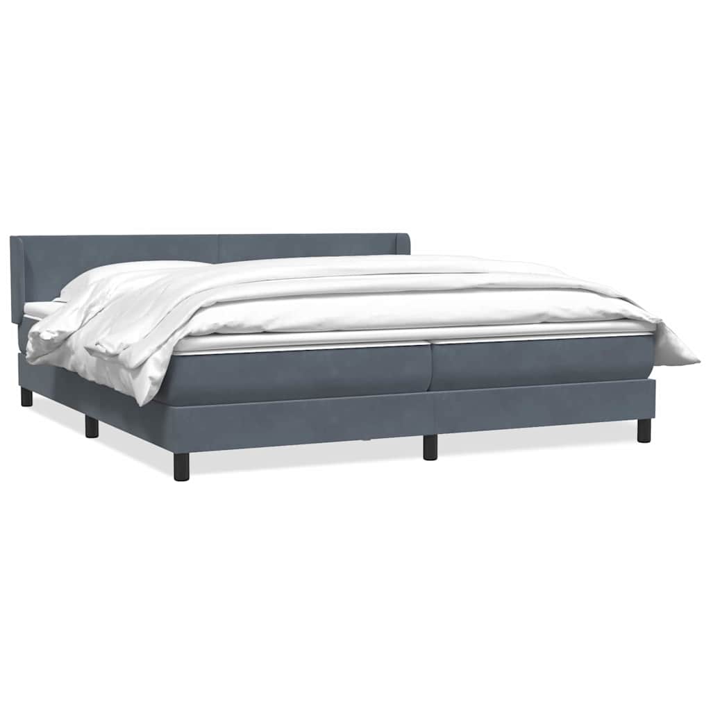 Boxspring met matras fluweel donkergrijs 180x210 cm is nu te koop bij PeponiXL, paradijselijk wonen!