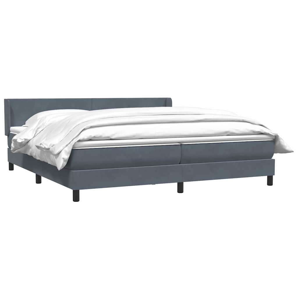 Boxspring met matras fluweel donkergrijs 180x210 cm is nu te koop bij PeponiXL, paradijselijk wonen!
