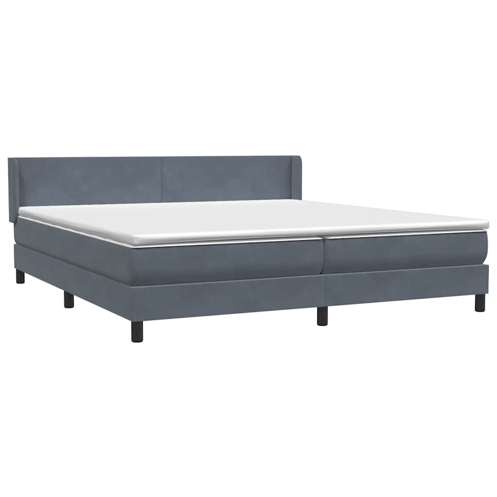 Boxspring met matras fluweel donkergrijs 180x210 cm is nu te koop bij PeponiXL, paradijselijk wonen!