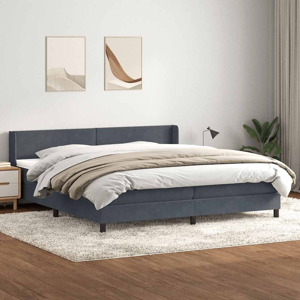 Boxspring met matras fluweel donkergrijs 180x210 cm is nu te koop bij PeponiXL, paradijselijk wonen!