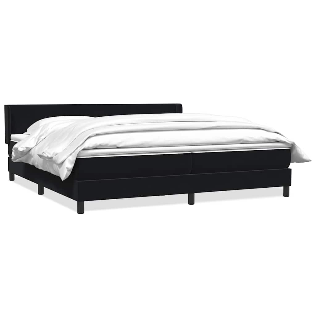 Boxspring met matras fluweel zwart 180x210 cm