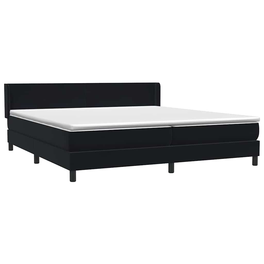 Boxspring met matras fluweel zwart 180x210 cm